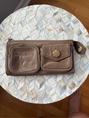 Marc Jacobs Brown Leather Zip Wallet with Front Pockets